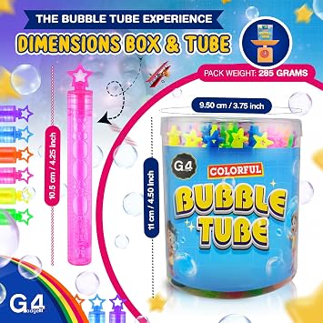 G4GADGET 36-Pack Premium Bubble Tubes Party Bag Fillers – Fun & Colourful Bubbles for Kids – Ideal Party Favours, Loot Bag Fillers, Stocking & Summer Games