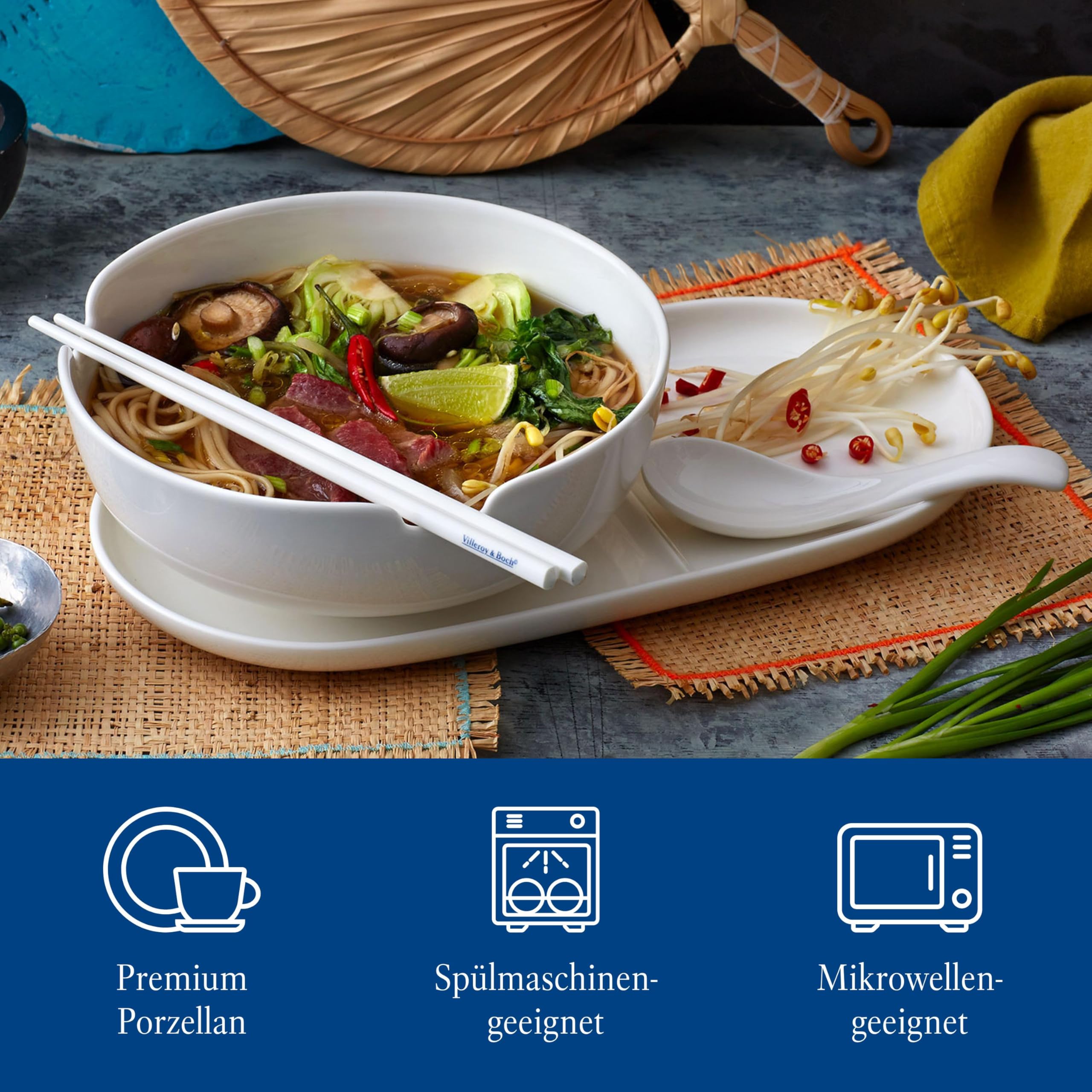 Villeroy & Boch Soup Passion Cucchiai per Zuppa Asia, Set da 2, Porcellana Premium, Bianco