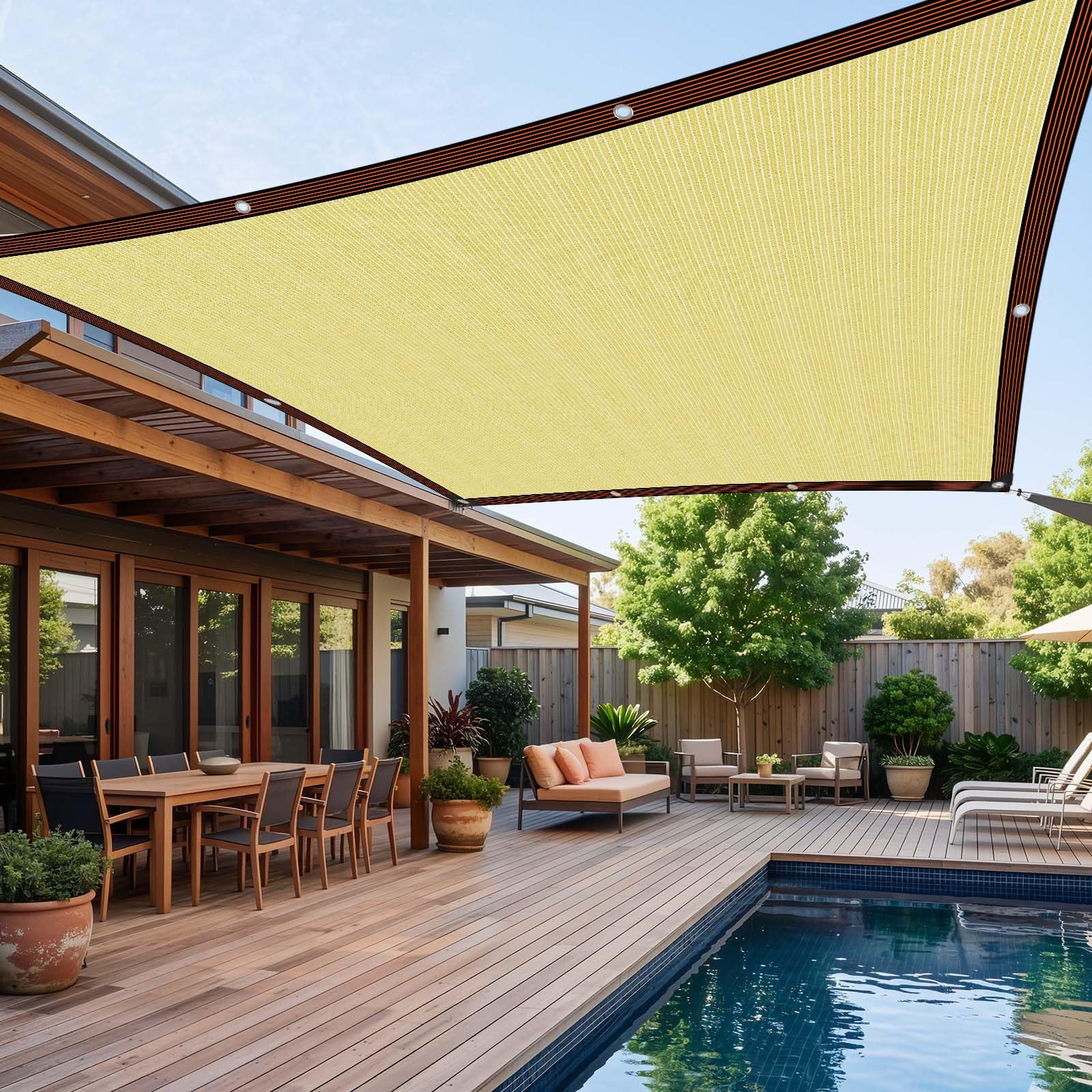 ANOMM 2x1m Sun Shade Sail for Garden, Shade Cloth 90%-95% UV Sunblock, Sun Shading Net Greenhouse Shading Net with Grommets, Balcony Fence Privacy Screen, for Outdoor, Patio, Party, Pergola, Balcony
