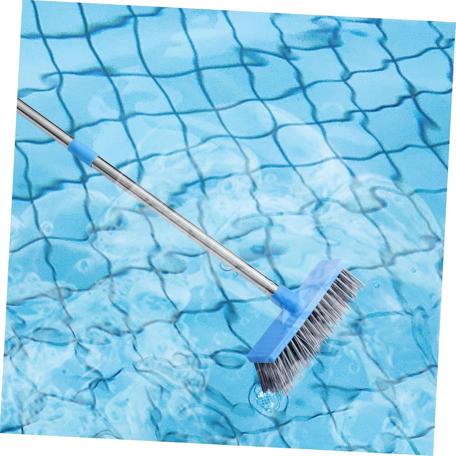 Stainless Steel Floor Cleaning Brush Bathroom Tile Scrubber Long Handle Brush for Home Kitchen Bathroom Accessories