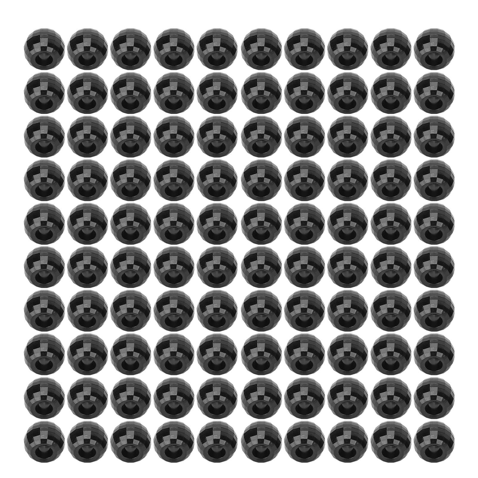 100pcs Accessories Beads - Large Hole 12mm Plastic Dreadlocks Beads (Black) - Image 3