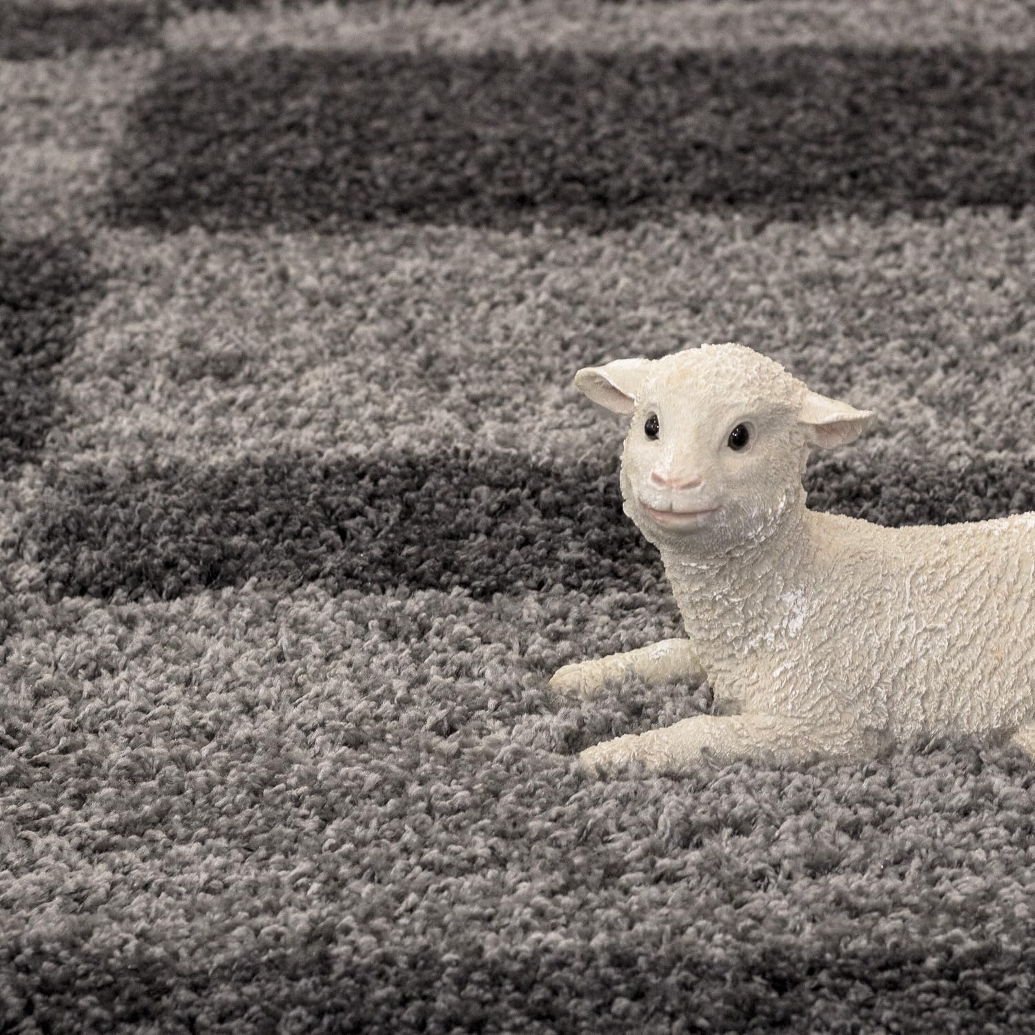 Carpetsale24 Tapis Salon 200x300 Moderne Tapis Chambre Gris 200 x 290 cm - Tapis Shaggy à Poils Longs Salle de Séjour Concevoir à Carreaux Doux et Moelleux - Tapis Cuisine Moquette Salon