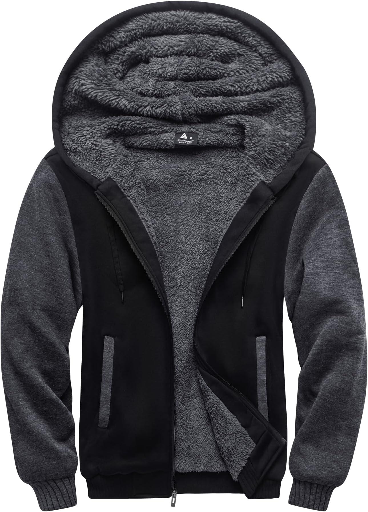 - Hoodies for Men Heavyweight Fleece Sweatshirt - Full Zip Up Thick Sherpa Lined Hooded Jacket
