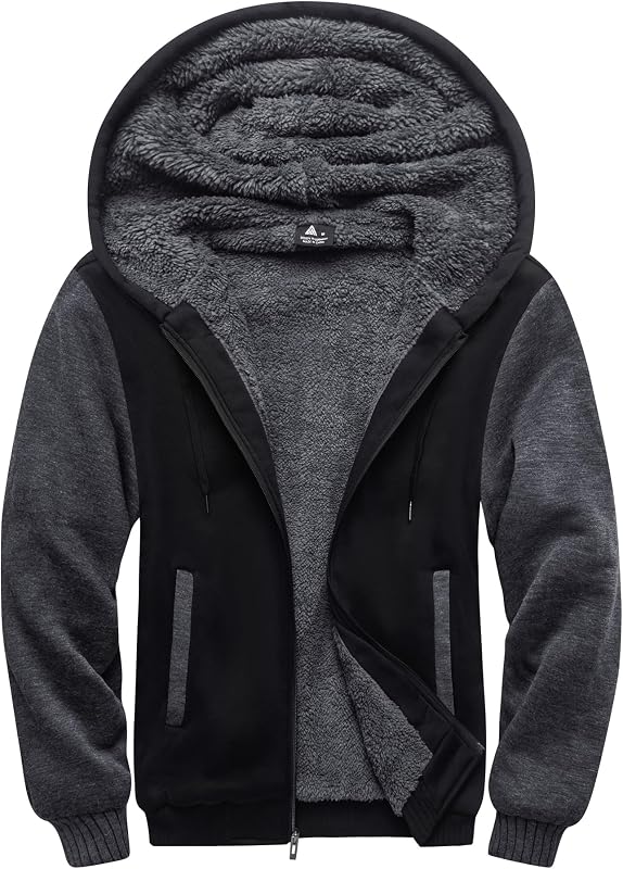 Hoodies for Men Heavyweight Fleece Sweatshirt Zip Up Thick Jacket