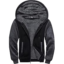 Hoodies for Men Heavyweight Fleece Sweatshirt - Full Zip Up Thick Sherpa Lined Hooded Jacket