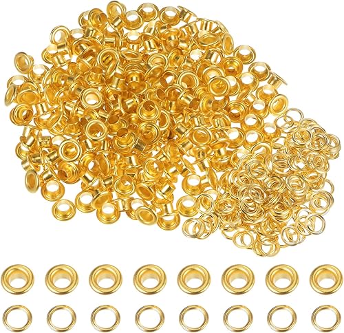 Miniatura 70 de HARFINGTON Juego de 200 ojales redondos de color de 0.394 pulgadas, ojales metálicos con arandelas para álbumes de recortes, zapatos, ropa, lona