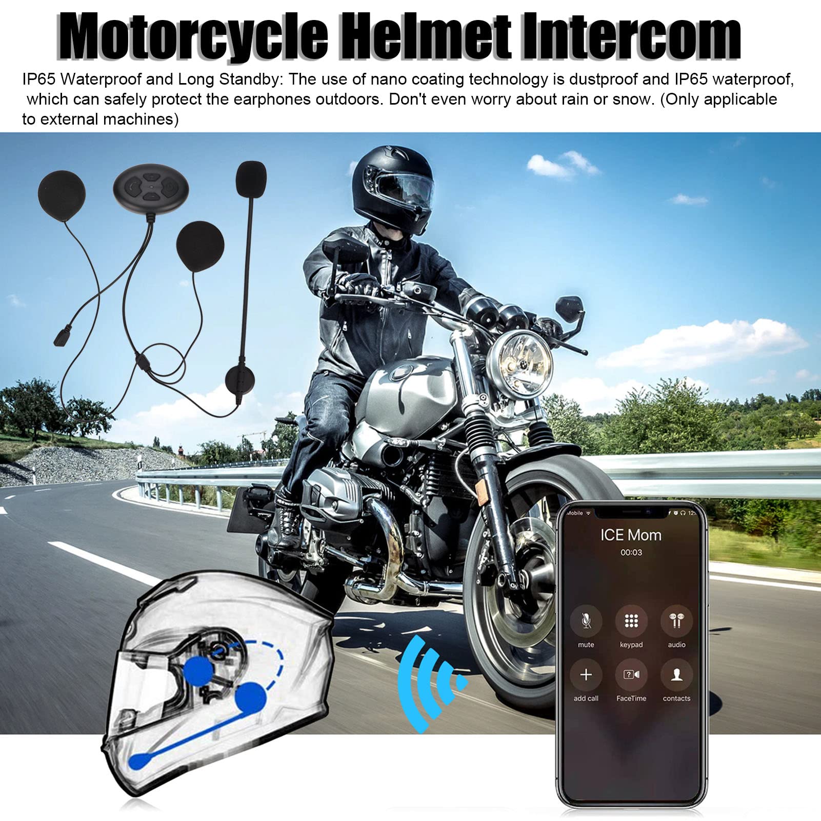 Auricolare Bluetooth per Moto DK12 con Musica Stereo
