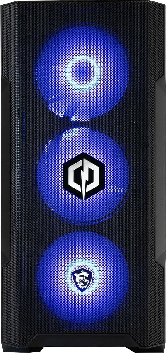 CyberPowerPC x MSI PBM Gaming PC - AMD Ryzen 5 7500F, Nvidia RTX 5060, 16GB RAM, 1TB NVMe SSD, 850W PSU, Wi-Fi, Windows 11, Forge M100R