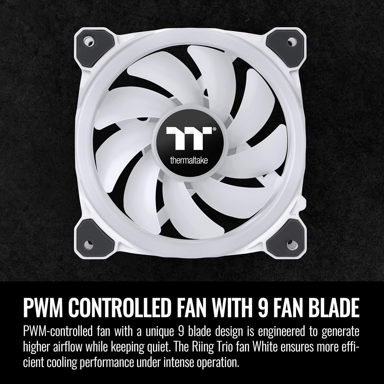 Thermaltake Riing Trio 12 RGB White TT Premium Edition - 3 Pack, 120mm, 3 Independent 16.8 Million Color LED Ring Design, Featuring 30 addressable LEDs, Case/Radiator Fan, CL-F126-PL12SW-A