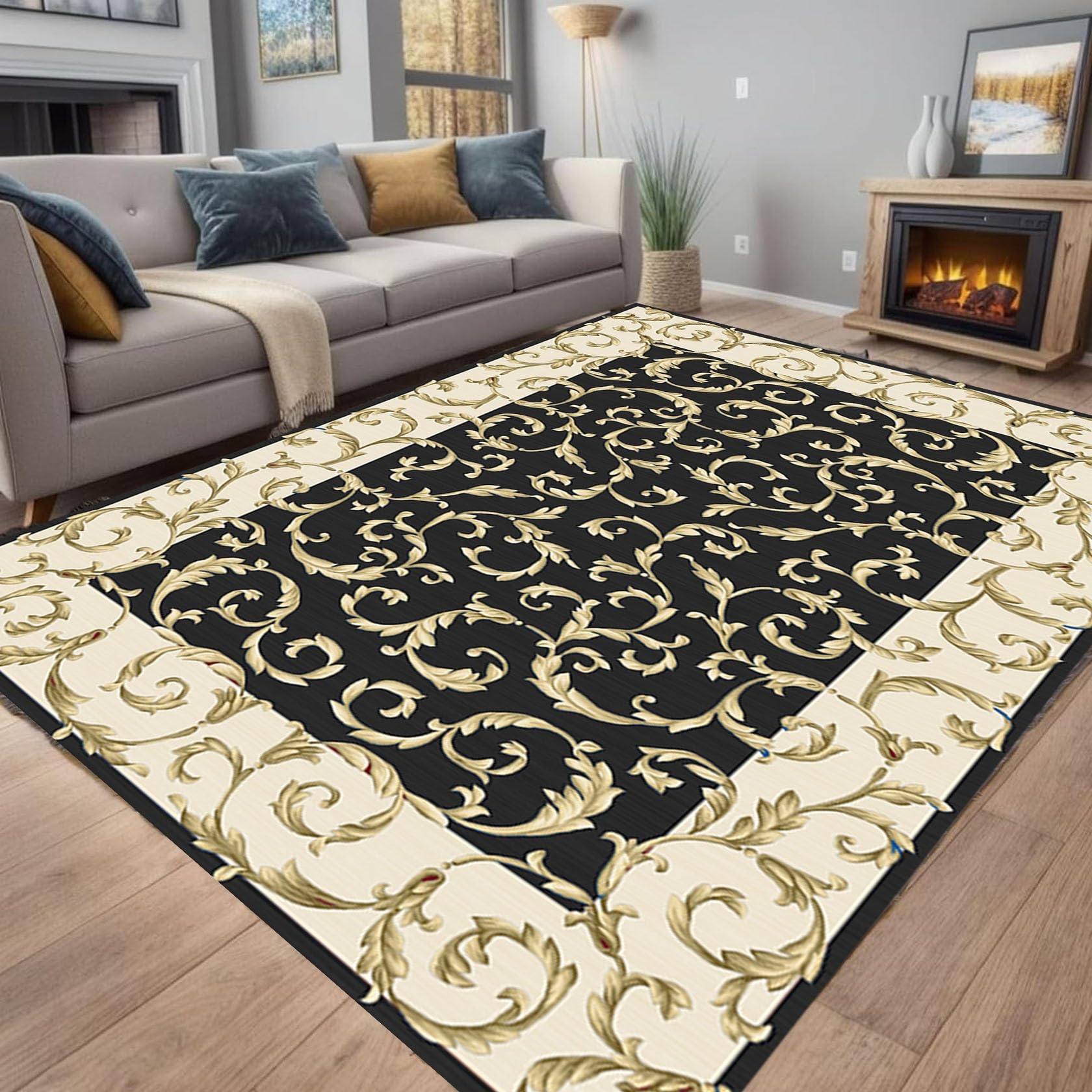 Felpudo Grande de 60 x 270 cm con Base de Goma Antideslizante y Lavable para Pasillo, Modelo D