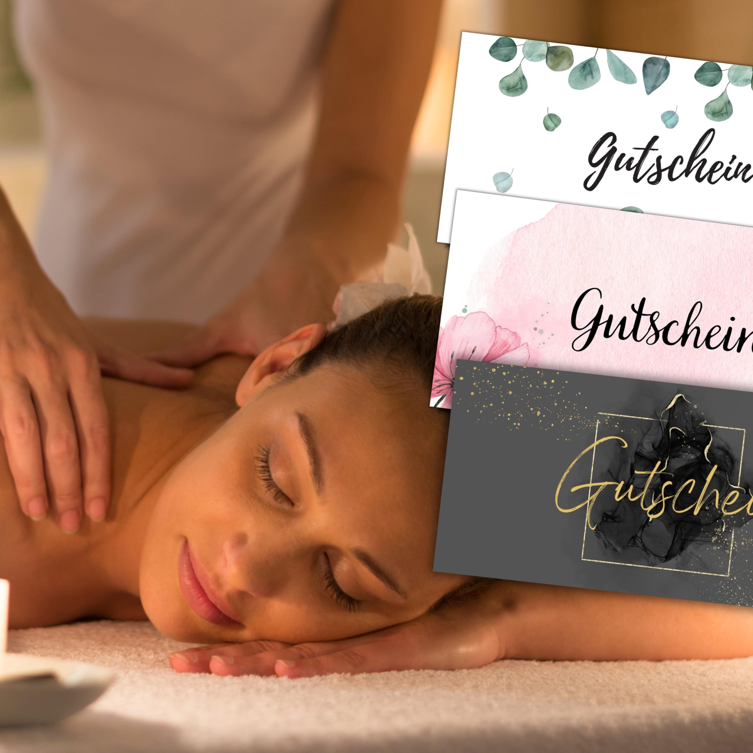 Blanko Gutscheine zum selber Ausfüllen - Hochwertige Gutscheinkarten für Unternehmen, Firmen & Gastronomie (50x Stück, Gold)