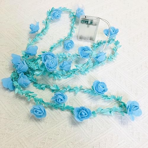 Miniatura 10 de Sezrgiu Guirnalda de luces artificiales de encaje con rosas y vides, funciona con pilas para el día de San Valentín, boda, Navidad, Halloween,