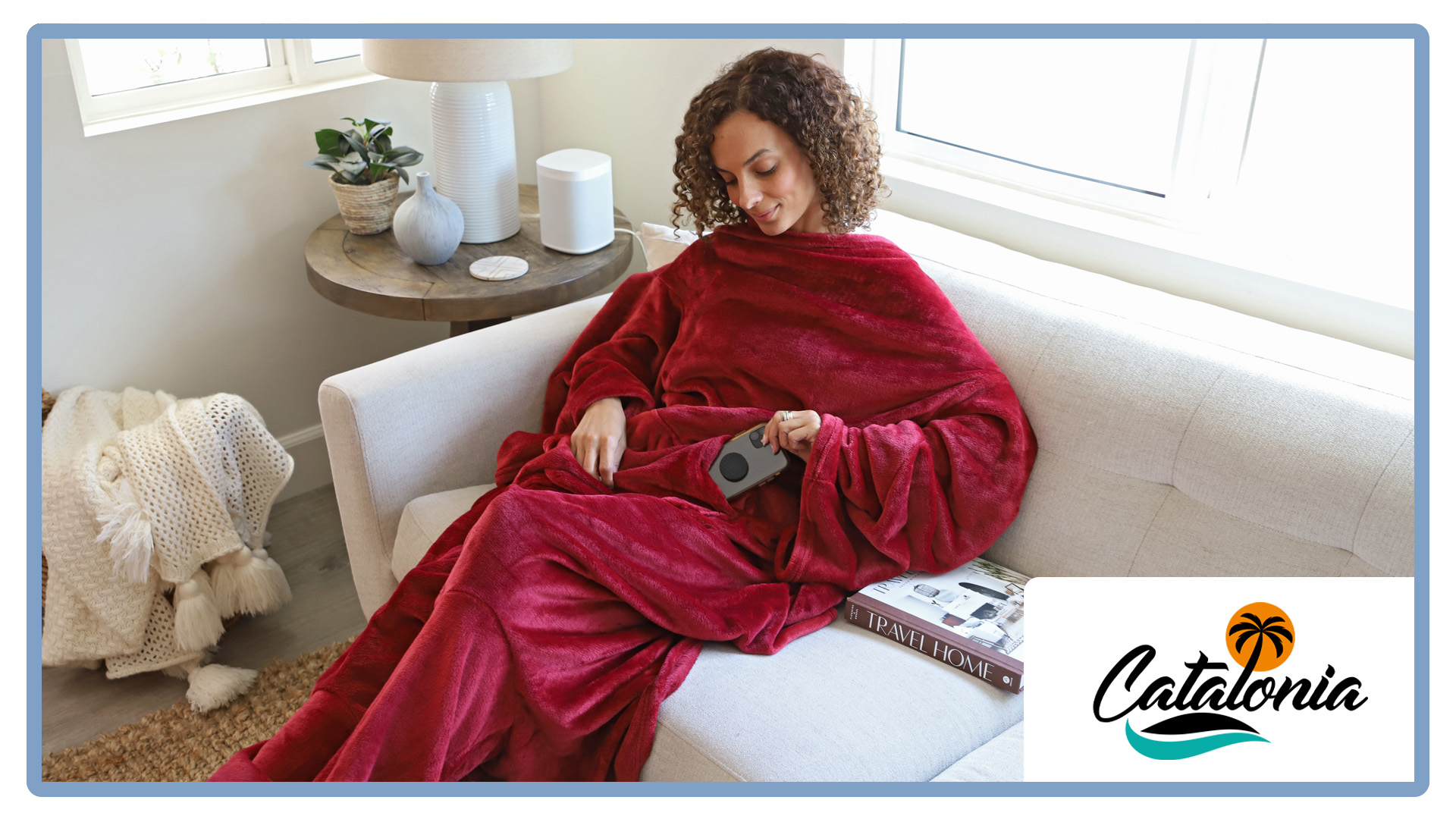 Amazon.com: Catalonia Wearable Fleece Blanket with Sleeves and