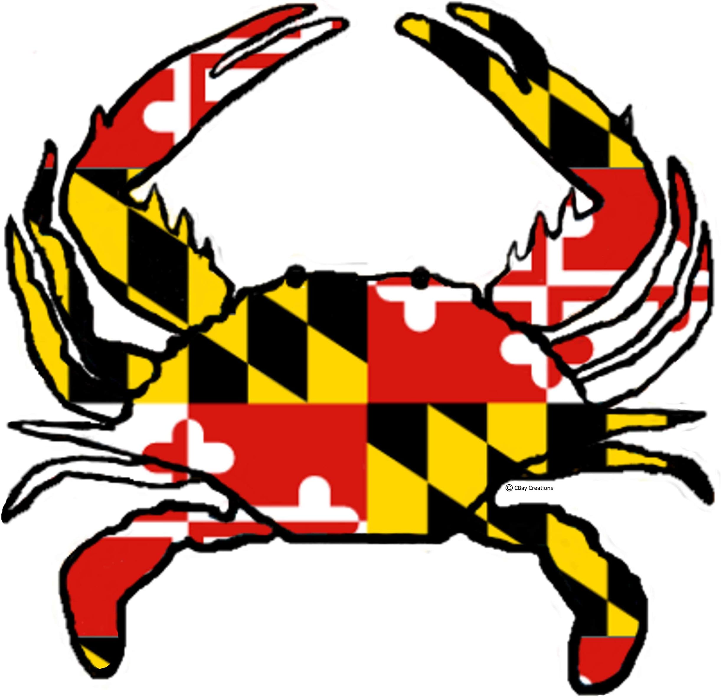 CBay Creations Maryland Flag Crab Shape Magnet
