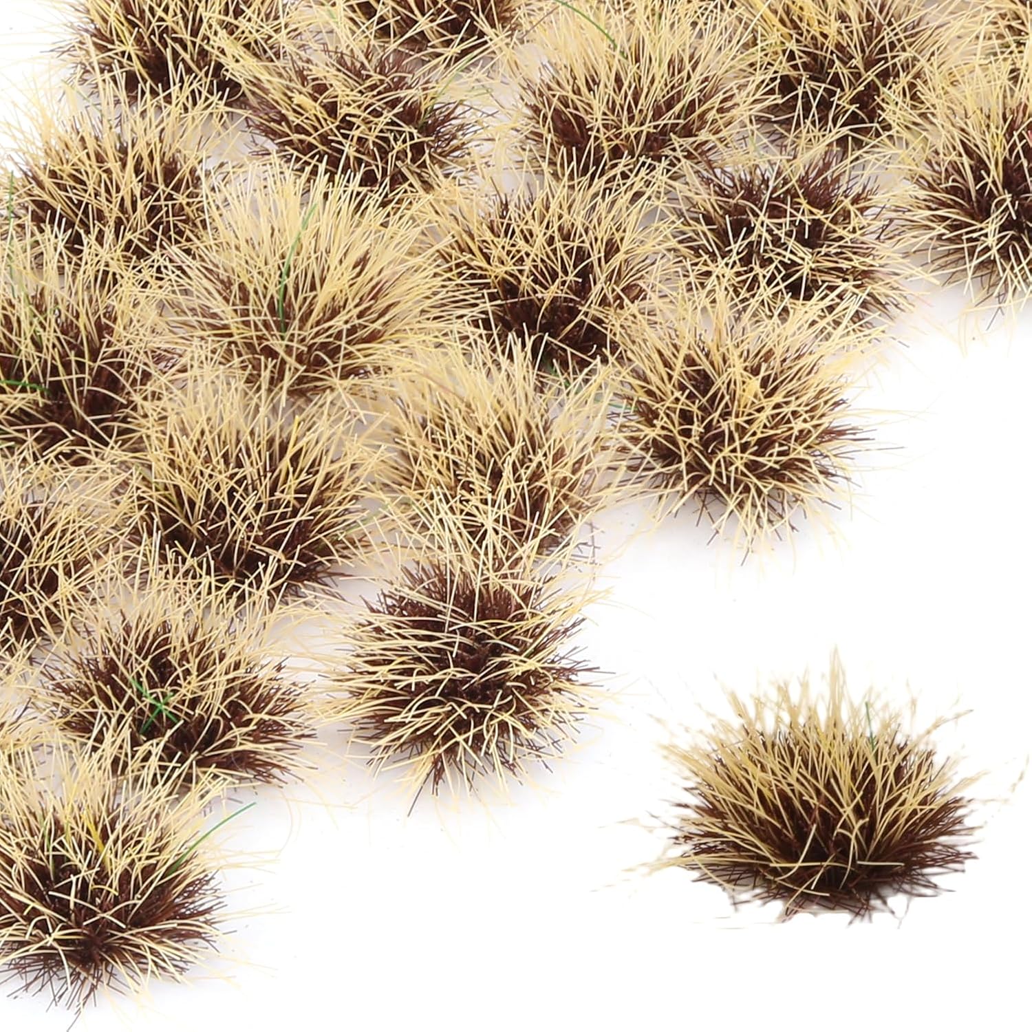 32 Pcs Static Grass Flock for Diorama and Miniature Model Scenery, 0.315" Miniature Diorama Grass for DIY Landscape Projects (Ochre Brown)