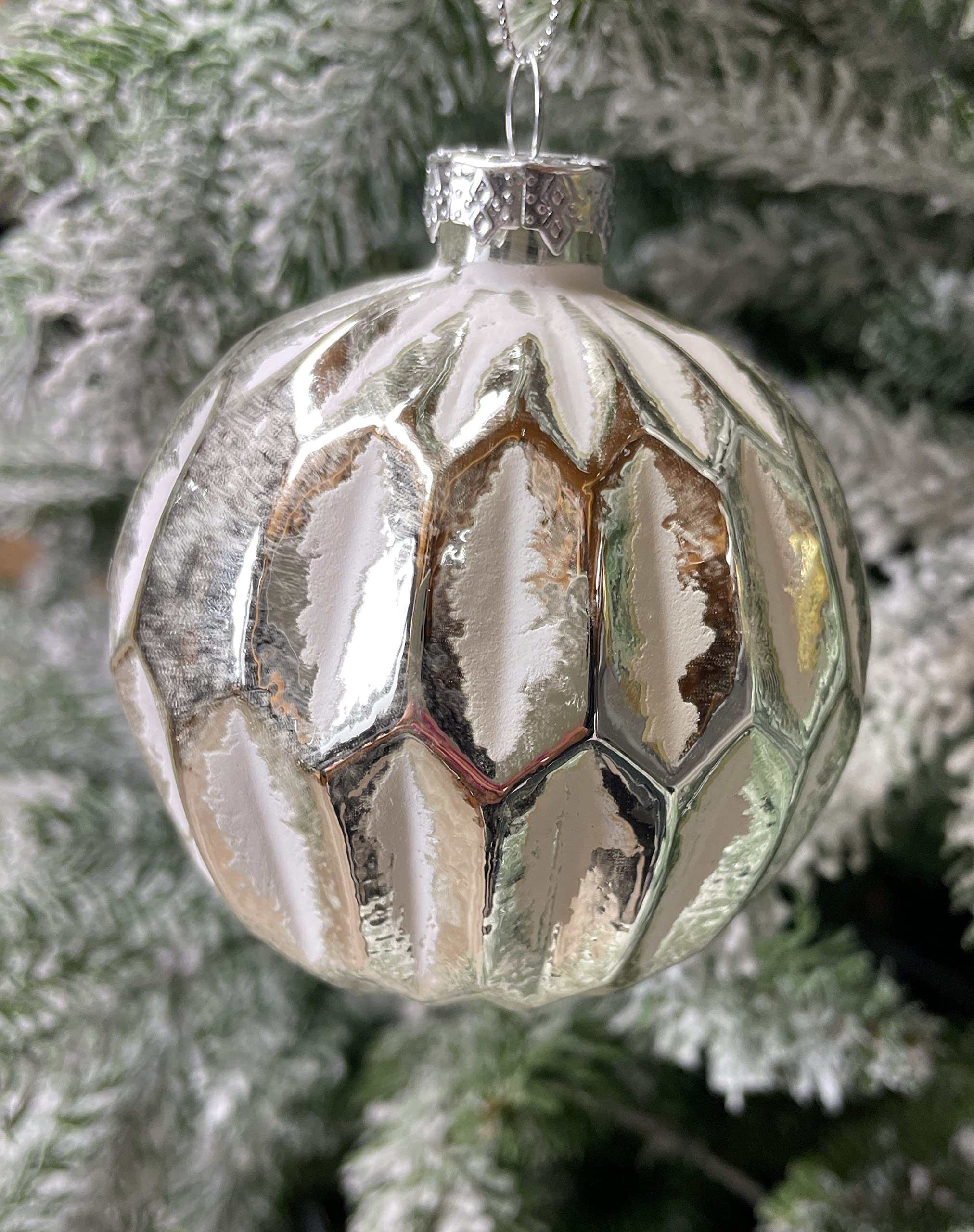 Lot de 12 boules de Noël élégantes en verre de luxe Ø 8 cm - Décoration d'arbre de Noël (assortiment_O)
