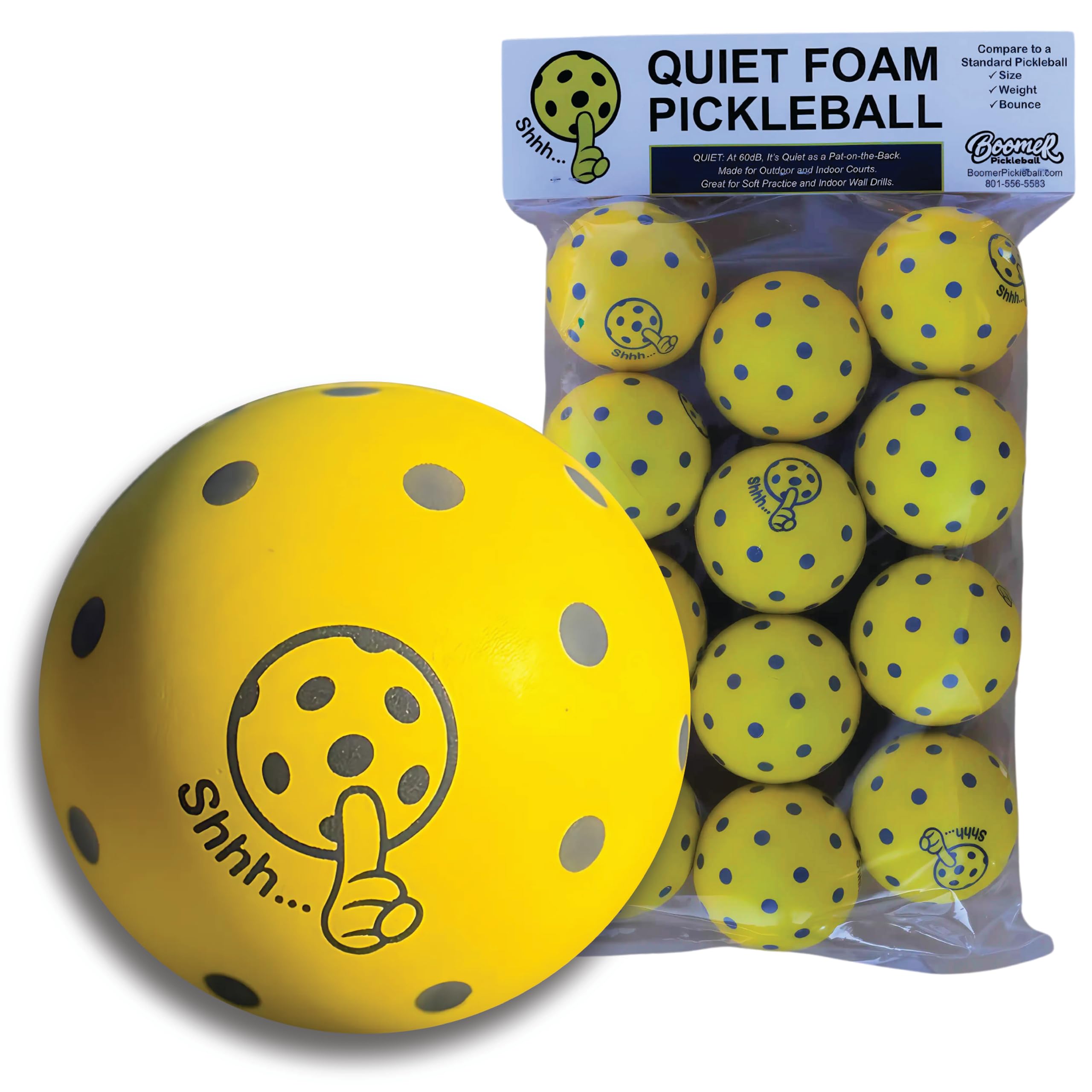 Quiet Foam Pickleballs | Great for HOA’s | Quiet Play in Noise-Sensitive Areas | Practice Wall-Drills in Your Home or Office | Durable and Long Lasting | 100s of Smiles in Every Ball (12-Pack)-image-19