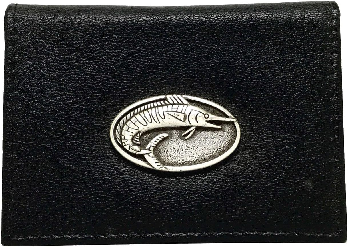Genuine Black Leather Bifold Wallet (Marlin)