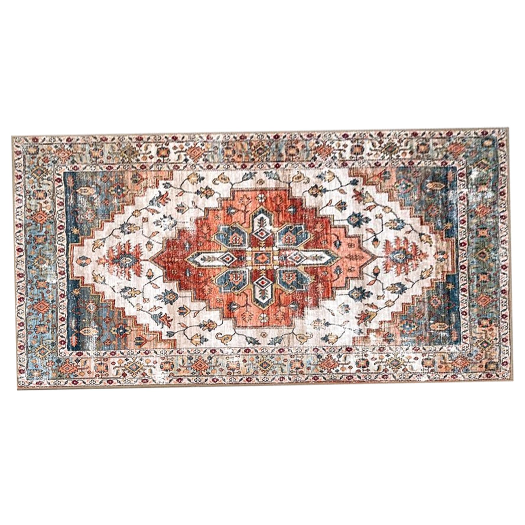 Tapis de couloir bohème 48x24 pouces lavable avec dos antidérapant