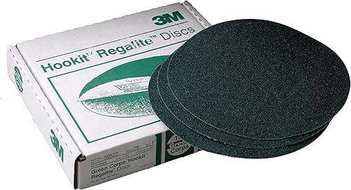3M 00522 Green Corps Hookit 8" 60E Grit Regalite Disc, (Box of 25) - 5-Box Pack