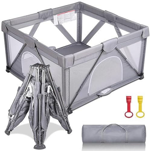 Miniatura 11 de Corralito plegable para bebés, corralito de juego extra grande para bebés y niños pequeños, cerca para bebés, patio de juegos, corralito portátil de
