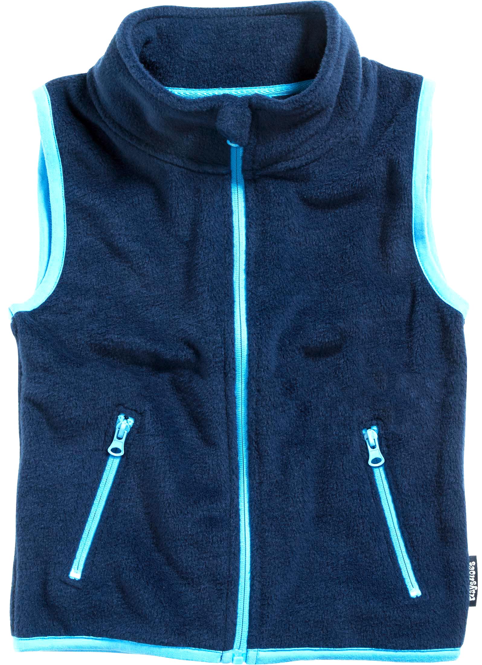 Playshoes Unisex Kid's Fleece Vest Coloured Offset Gilet, Marine,