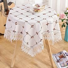 KnSam Beyaz Kahve Masa  rt s  Yuvarlak,  i ekli Masa  rt leri Polyester