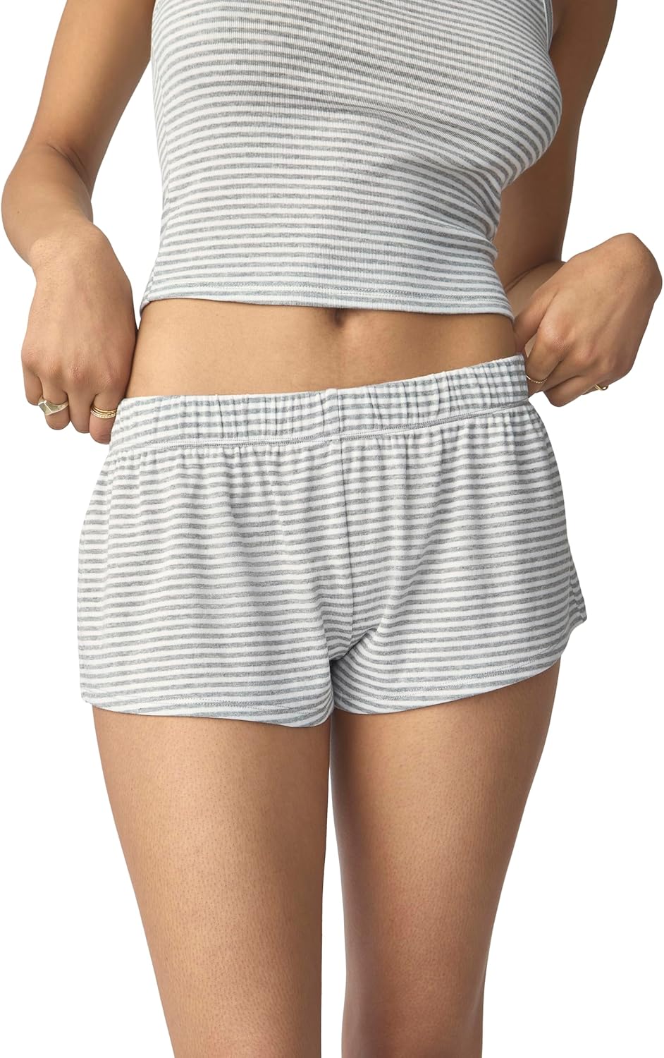 florence by mills womens Ribbed Sleep Short X-Large Heather Grey Stripe