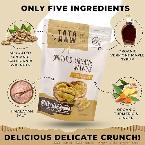 Miniatura 3 de TATA RAW - Nueces de arce germinadas orgánicas - Cúrcuma, jengibre - 1 libra