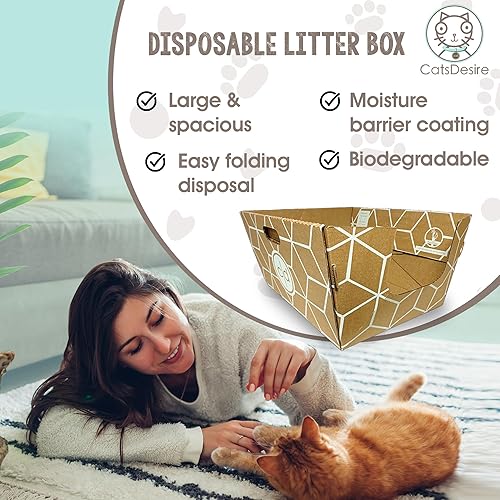 Miniatura 6 de Cats Desire Disposable Litter Boxes 10 bandejas de 8.5 pulgadas de alto cada bandeja