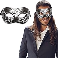 Vista 26 de Masquerade Mask For Men - Antique Look Mask for Halloween, Venetian Party, Masquerade Party, Mardi Gras, & Prom Azul / dorado medio cuadros