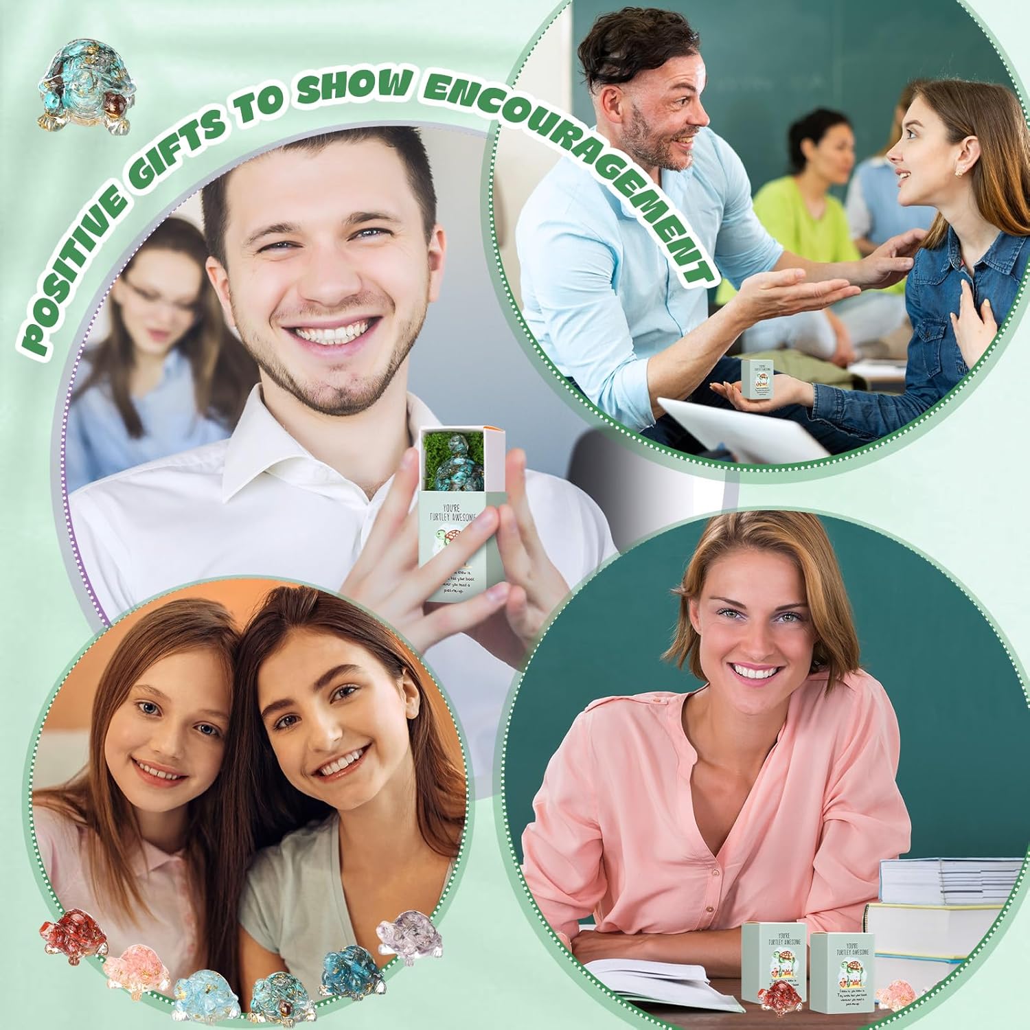 24 Set Emotional Appreciation Gift for Coworkers Positive Bulk Support Boss Day Gifts for Staff Employee Team Building Vet Tech Medical Assistant Week (Natural Crystal)