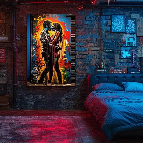 Miniatura 274 de ANRUOXI Graffiti - Lienzo decorativo para pared, diseño abstracto retro, pintura urbana moderna, póster de decoración de pared de zapatos para