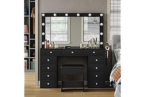 Chic Black Vanity with Glassy Gloss