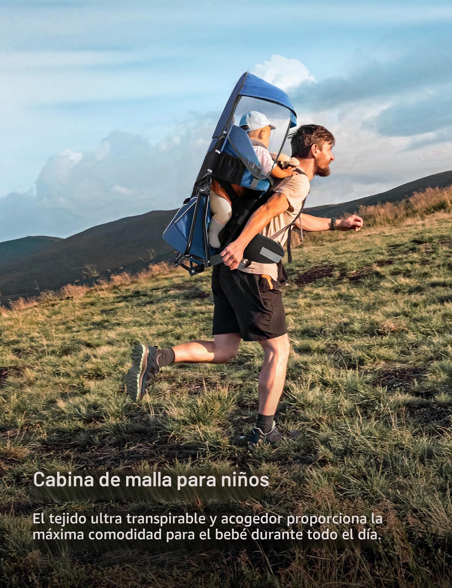 besrey Mochilas Senderismo, Mochilas Portabebés, Portador de bebé, Marsupios portabebé para Viaje Acampadacon Asiento, Azul Klevin