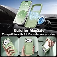 Vista 953 de GONEZ Funda de silicona para iPhone 15 Pro Max, compatible con Magsafe, protector de cámara + protector de pantalla, forro de microfibra suave Negro