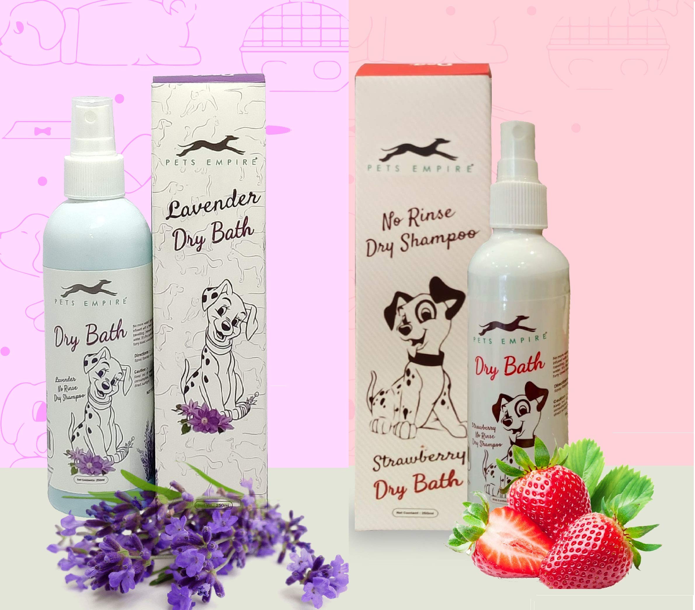 Pets Empire Best Combo Offer Dry Bath Dog Shampoo Lavender 250ML + Dry Bath Dog Shampoo Strawberry 250ML - Pack of 2 (B08ZHNNQGT) Amazon Price History, Amazon Price Tracker
