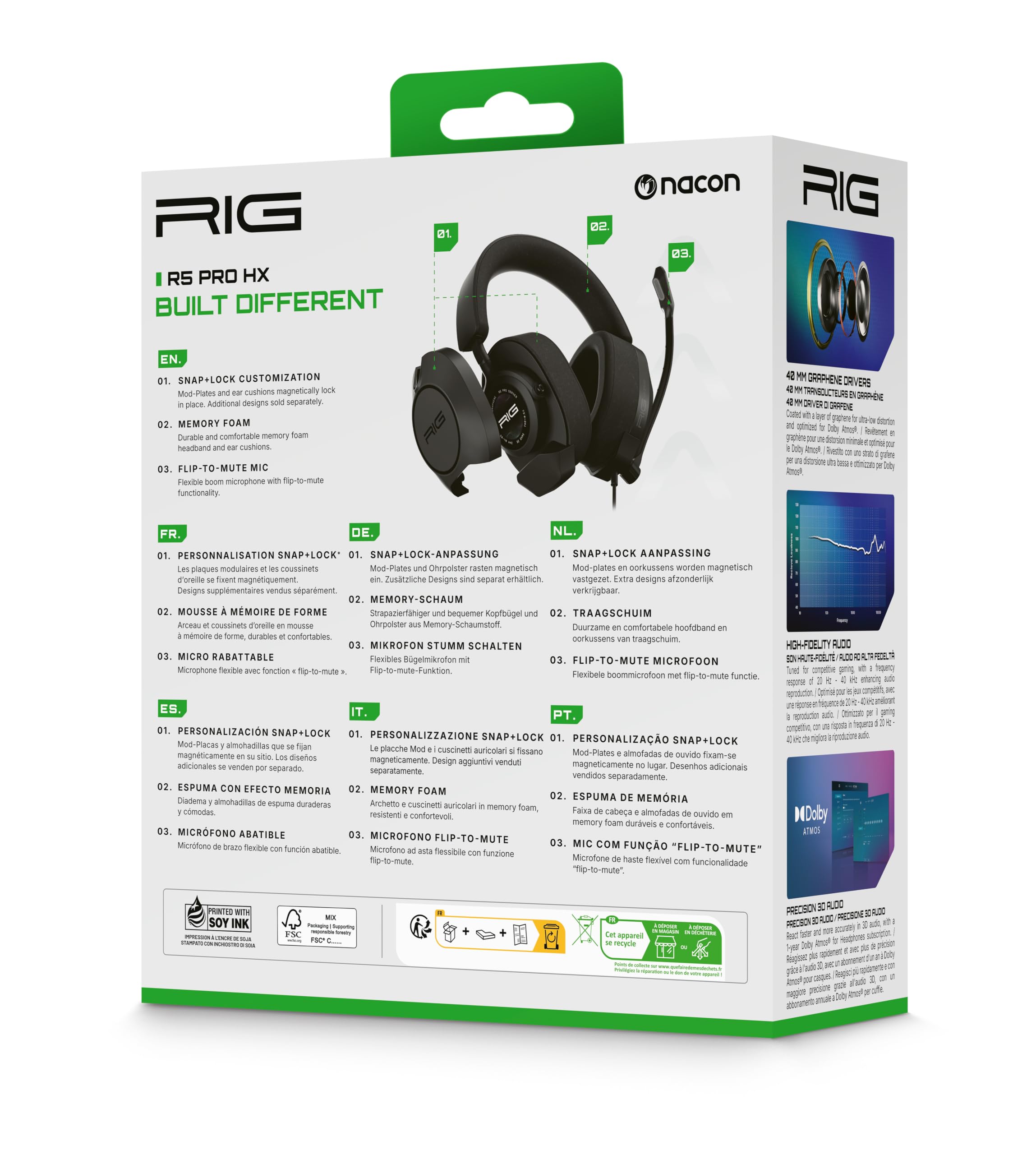 Nacon RIG R5 Pro HX | przewodowe słuchawki gamingowe | licencja Xbox |