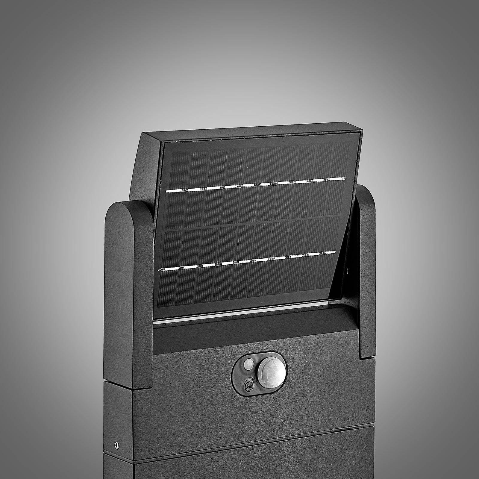 Lindby lampa solarna LED 'Novalie' z czujnik ruchu, styl nowoczesny, kolor aluminiowy, szary, cynkowy, aluminium, IP54