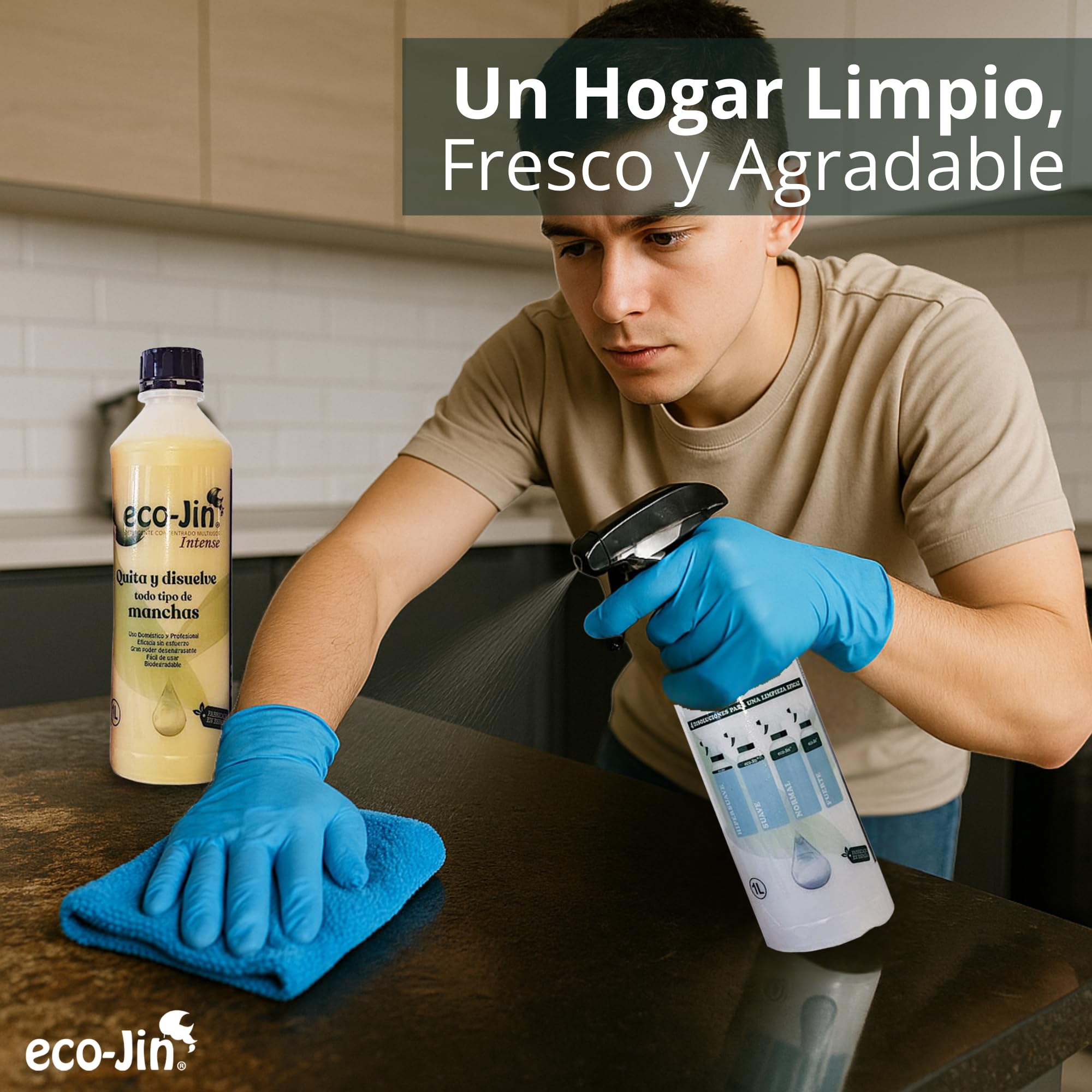 Eco-Jin Pack (SPA - Intense - Home - Neutro) | 4 Difusores | Plumero | Cepillo Juntas Amarillo | Cepillo Textil Rosa | 4 Bayetas Microfibra | 4 Estropajos con Esponja | Bola Descalcificadora