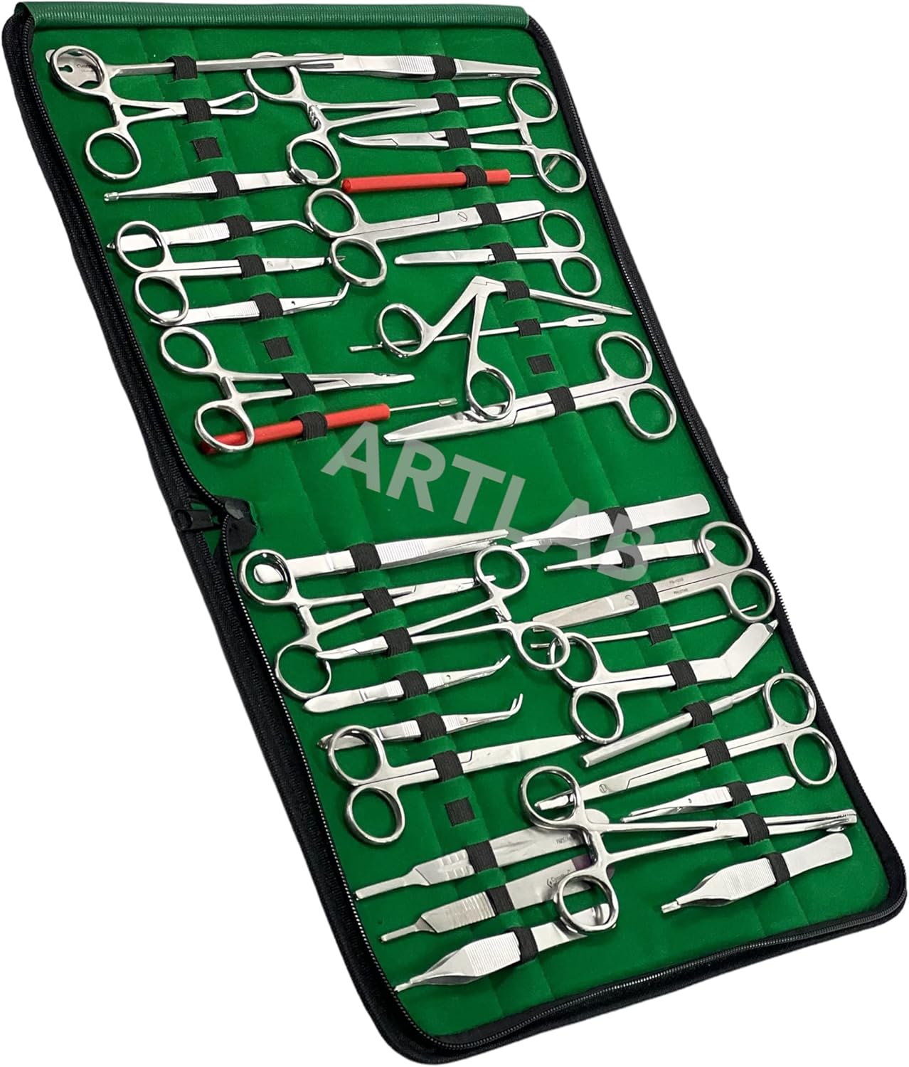 Premium ARTLAB 157 Pieces Instruments Kit Veterinary Scissors Forceps Needle Holders Scalpel Handle, Stainless Steel Instruments kit with Carrying case