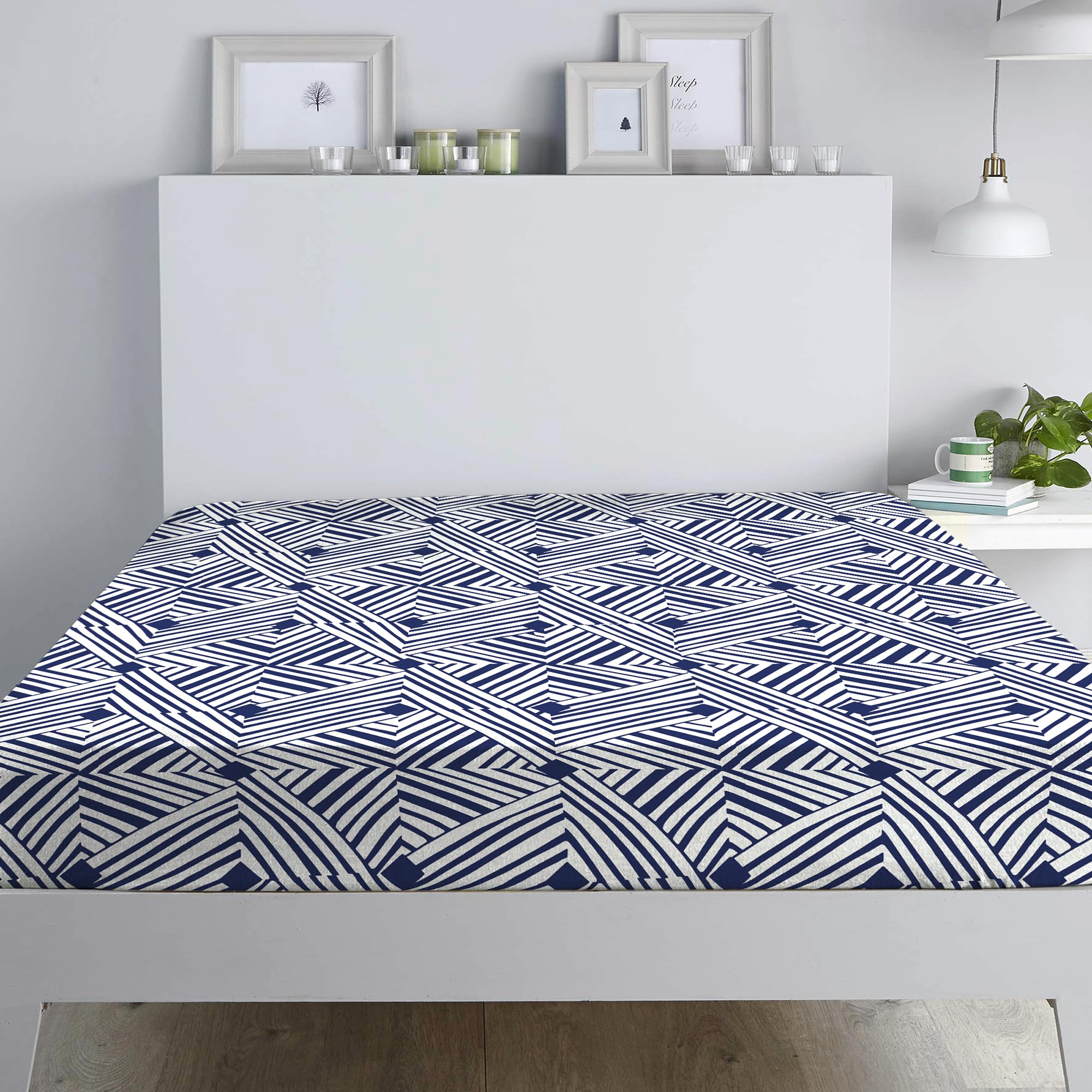 RAYBedding Luxury Printed Floral Fitted Sheet Super King Bed – Deep Fitted Sheet 182x200cm + 35cm Deep Corner Elasticated Bed Sheet — image 1