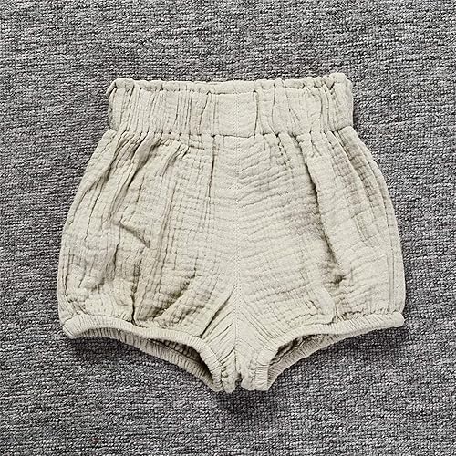Miniatura 3 de Conjunto de 3 piezas de pantalones cortos para recién nacidos, para bebés, niñas y niños, mezcla de lino y algodón, lindos pantalones cortos
