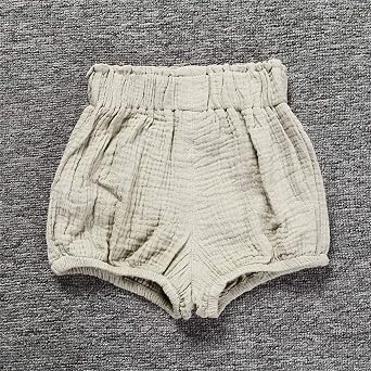 EISHOW Infant Baby Girls Boys Summer Soft Bloomers Cotton Linen Blend PP Pants Striped Harem Triangle Shorts