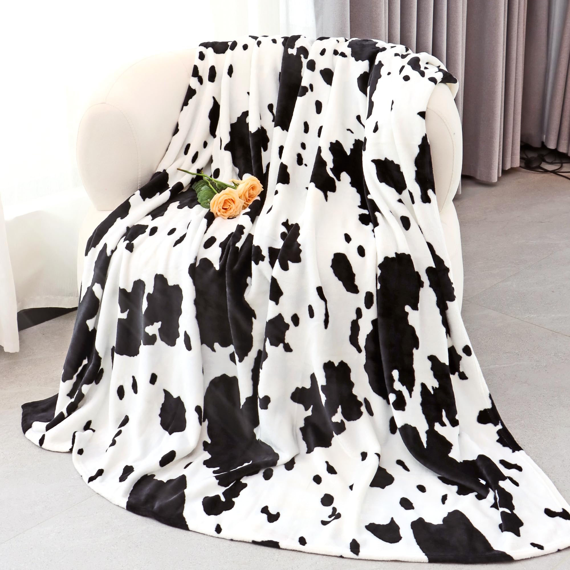 Cow Print Blanket for Couch, 50x60 Inches