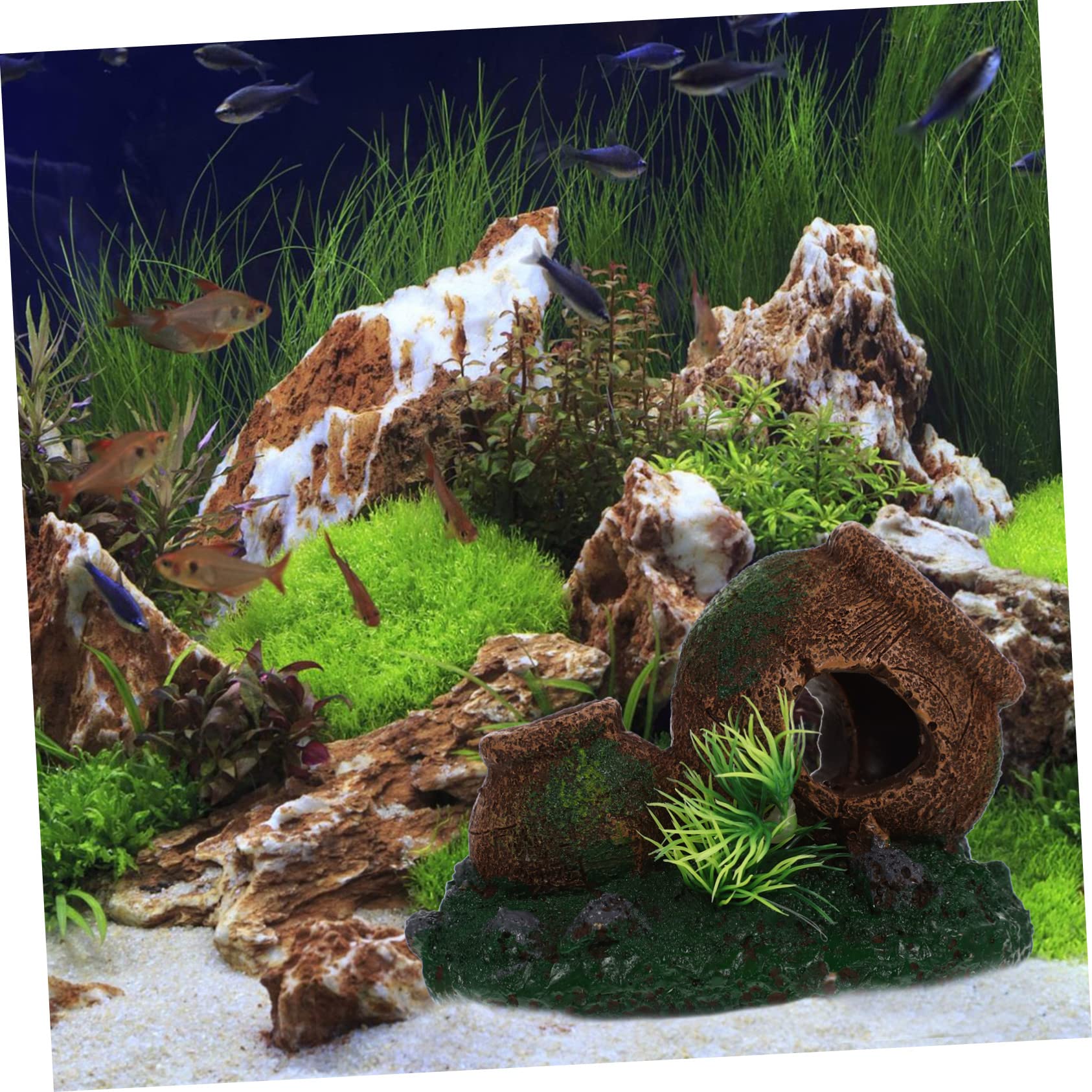 Sosoport 3 Piezas criadero de camarones Cueva del Tanque de Peces Cueva de escondite de camarones acuarios Aquarium Cueva de desove de camarones escondite de camarones de Acuario Resina