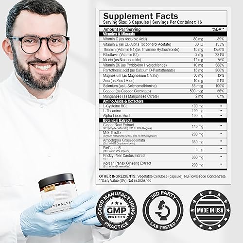 Miniatura 3 de AfterDrink New Look - Misma fórmula  Restaura las pastillas con cardo mariano dihidromiricetina DHM vitamina B jengibre y otros extractos de hierbas