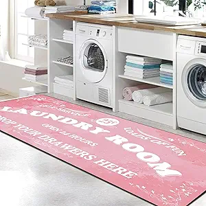 Zoke Laundry Room Rug Runner Stylish Non-Slip Laundry Room Mat 20"x59", Versatile, Waterproof Runner for Laundry, Kitchen, and Bathroom, Mudroom Decor and Farmhouse Charm
