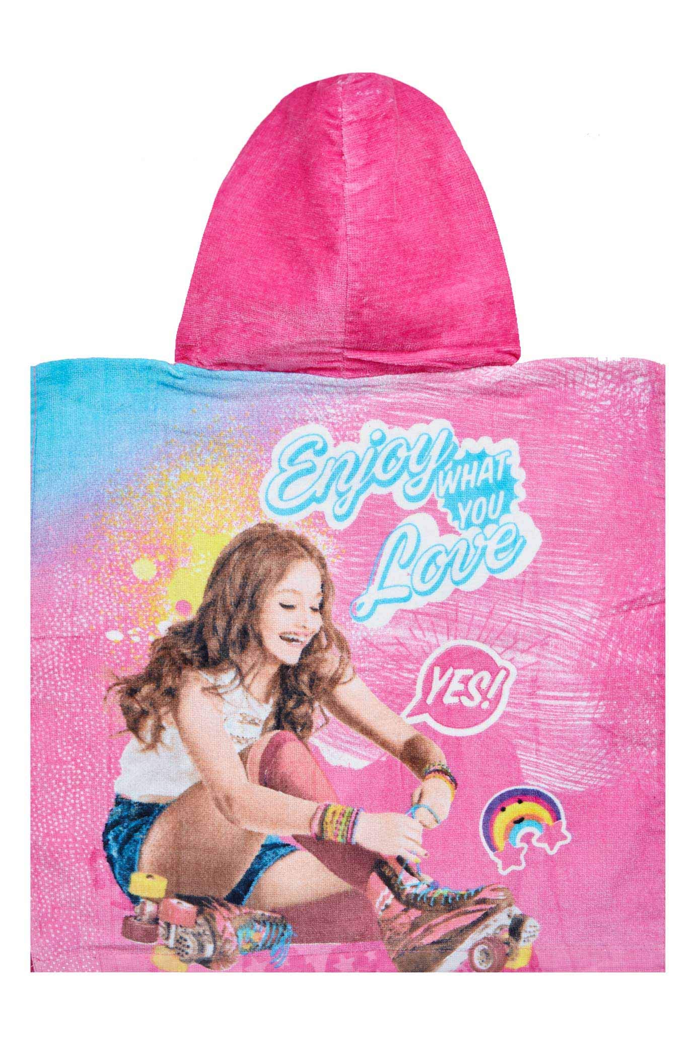 Disney Asciugamano da Bagno per Bambina Poncho Soy Luna Velour con Cappuccio (Rosa)