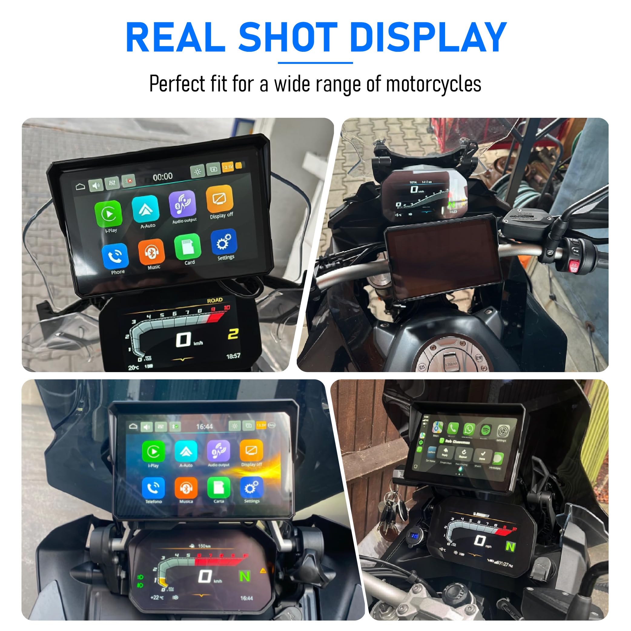 Carplay Moto per Honda Benly 50 2002-2015, Schermo 5 Pollici Wireless con Android Auto Bluetooth e Protezione Impermeabile